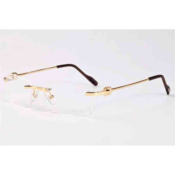 

new fashion men optical frame rimls gold metal buffalo horn eyewear clear lens sun occhiali lent lunette de soleil6707467, White;black