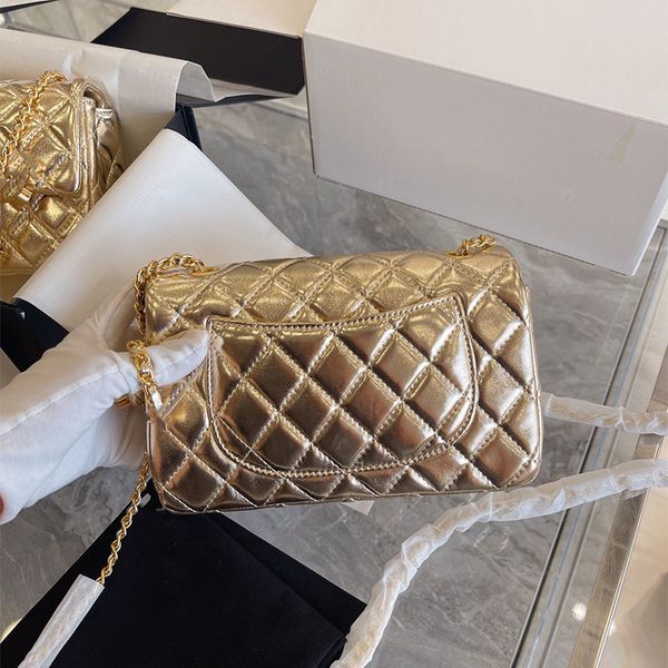 

7a+ luxury crossbody bag fashion new chain famous designer handbag gold lambskin quilted one shoulder women's bag classic retro messeng