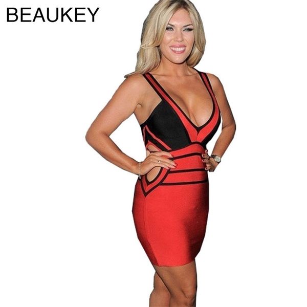 

red and black v neck hole bodycon knitted bandage dress 210414, Black;gray