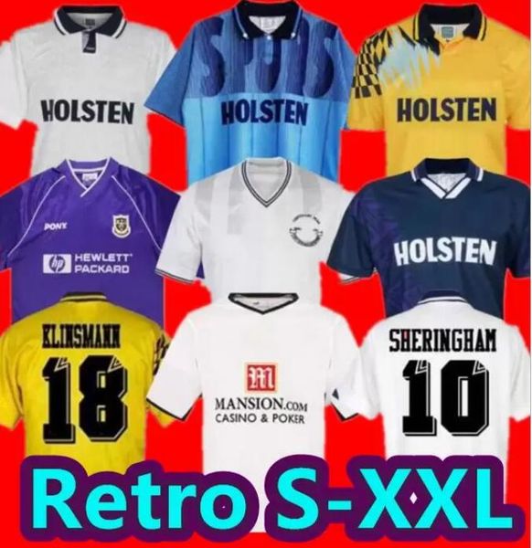 

tottenham 1990 1998 1991 1982 retro soccer jersey klinsmann gascoigne anderton sheringham ginola bale ferdinand centenary 92 93 94 95 08 09, Black;yellow