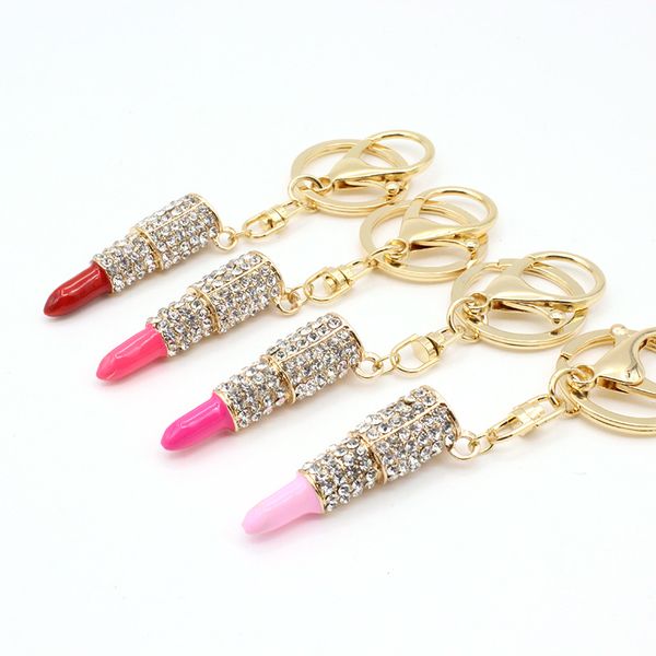 Diamant Lippenstift Schlüsselanhänger Anhänger Party Geschenk Kreativität Schmuck Lippenstifte Schlüsselanhänger Tasche Auto Zubehör Schlüsselanhänger