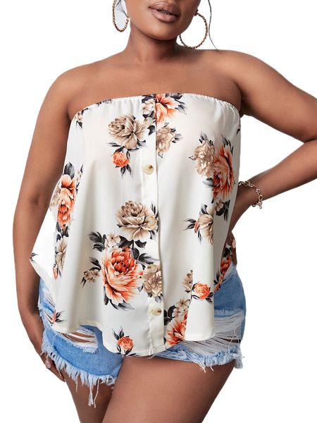 

sxy plus floral print tube h8va#, Black