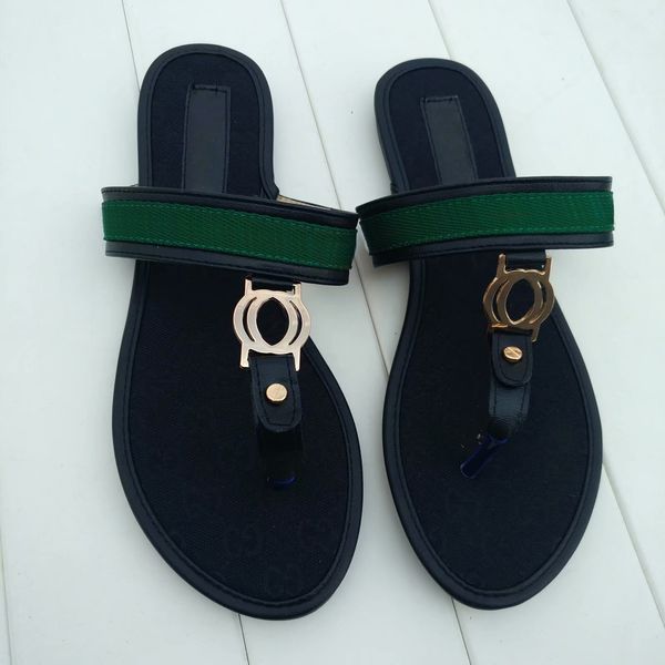 

sandals men women fashion slippers luxury slides summer flat slipper trendy leather rubber sandal mens beach slide us 5-12, Black