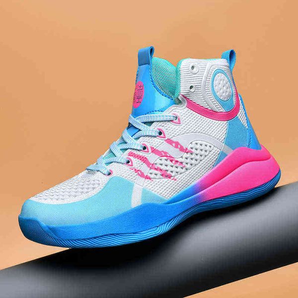 Yushuaifei scarpe per bambini intrecciate scarpe da basket ragazzi e ragazze Miami bianco blu rosa sonic 9 studenti pratici resistenti all'usura e