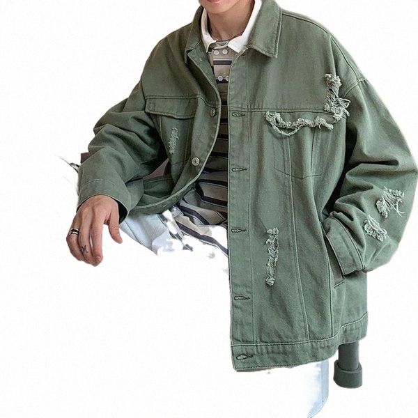 

men's jackets neploha casual oversize denim jacket korean streetwear 2021 solid color woman fashion coats male hip hop clothing x4jw#, Black;brown