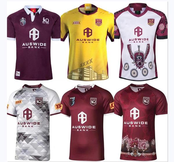 

new qld 2022 2023 queensland maroons rugby jersey state of origin indigneous training rugby shirt custom name and number, Black;gray