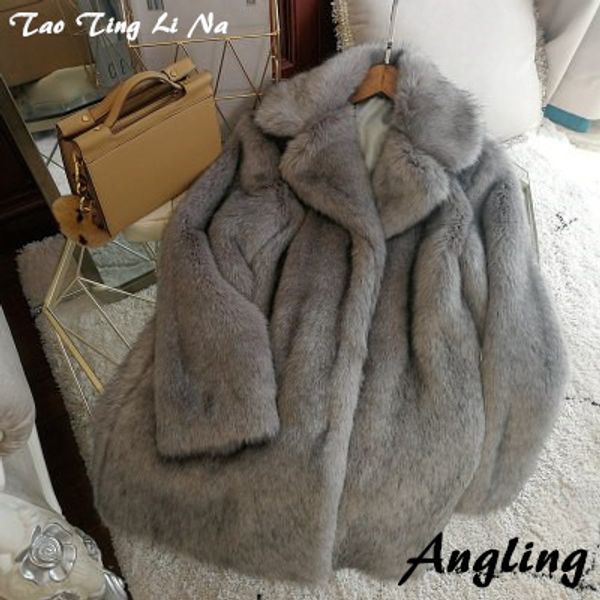 

brand new style 2020 high-end fashion women faux fur coat s92 t220716, Black