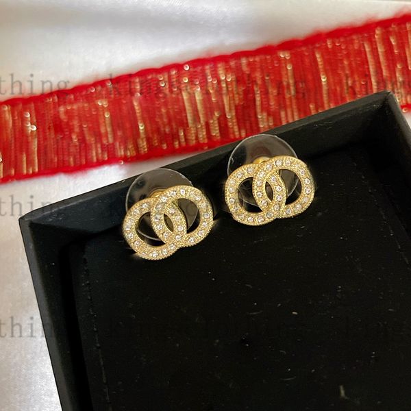 

22ss classic full diamond letter earrings charm earrings the latest catwalk style enamel-earring brand designer earring fashion newly charms, Golden