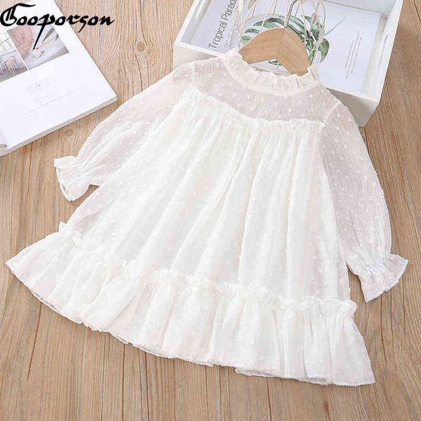 

autumn kids dresses for girls spring cute little girl long sleeve princess dress lace collar jacquard weave toddler kids costume g220428, Red;yellow