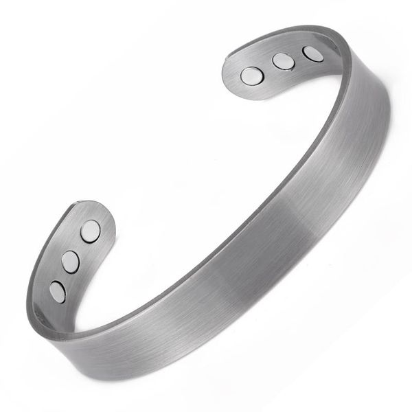 Bangle Simple Titanium Steel 3500 Gauss Магнитные браслеты мужчины здоровье