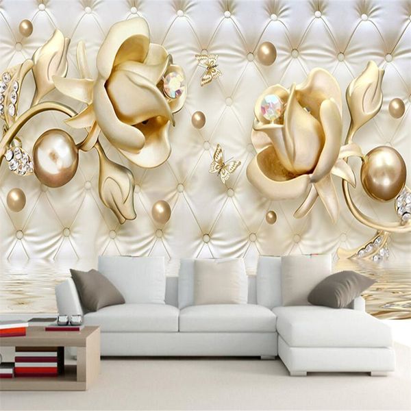 

papel de parede golden rose comfort soft pack 3d wallpaper living room sofa tv background bathroom wall papers home decor mural