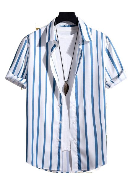 

men striped print shirt without tee p3tr#, White;black