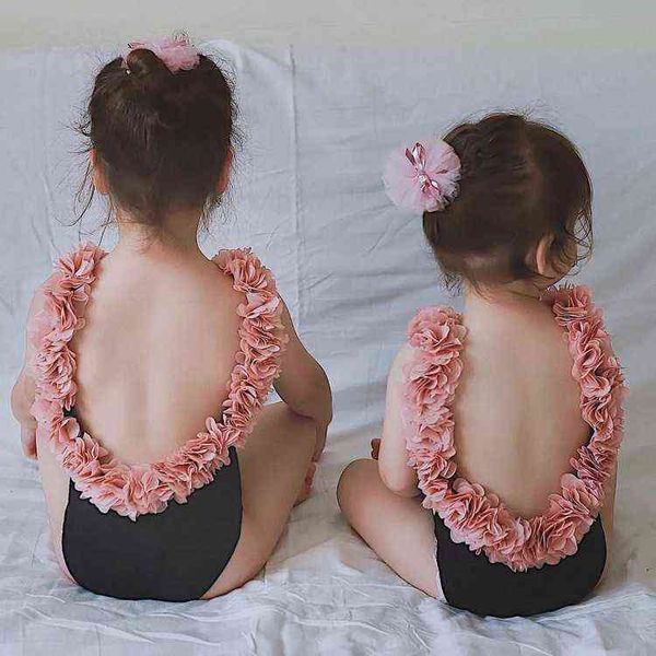 VieeoeAse Girls Flower Swimwear Огромные купальники Swim Kids Clothing Summer Corean Fashion без спинка Принцесса купальники CC-285