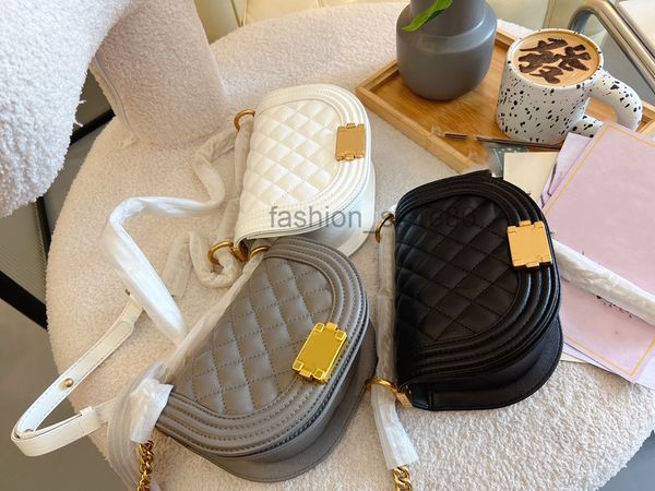 

22s designer bags luxury ladies mini french half round boy flap bag calfskin classic quilted diamond gold hardware chain shoulder crossbody