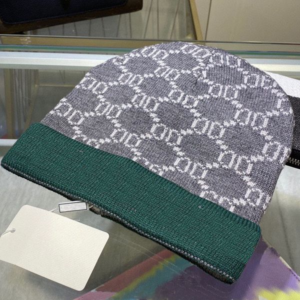 

2022 classic designer autumn winter style beanie hats men and women fashion universal knitted cap autumn wool outdoor warm skull caps, Blue;gray