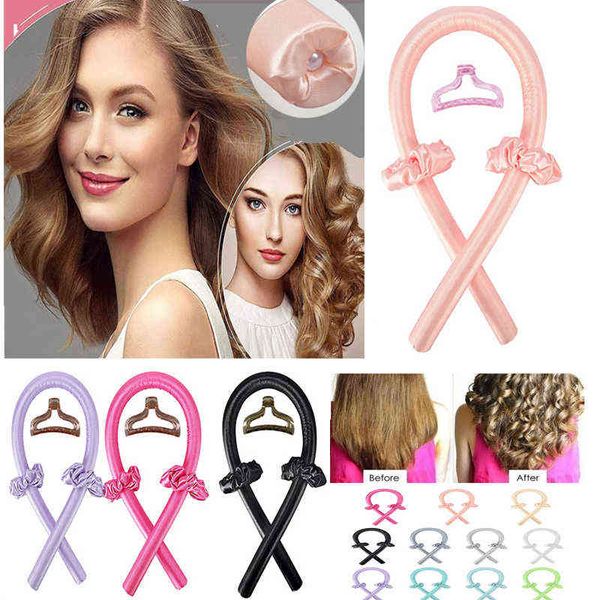 

hair curler curly no heat products satin heatless silk headband overnight styling tools boucleur cheveux 220304