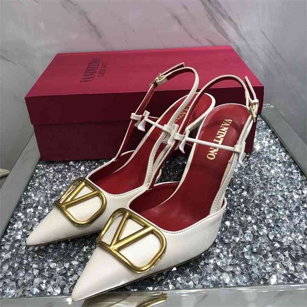 

valentinnos shoes luxury autumn rhinestone women high-heeled designer heels silver v-button sandals pointed slides shallow thin heels 8yd7, Black