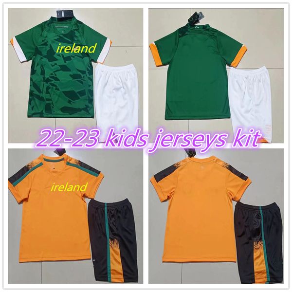 

2022 2023 ireland kids kit home away soccer jerseys 22 23 doherty egan duffy mcclean idan football shirt hendrick uniforms kids jersey set, Black