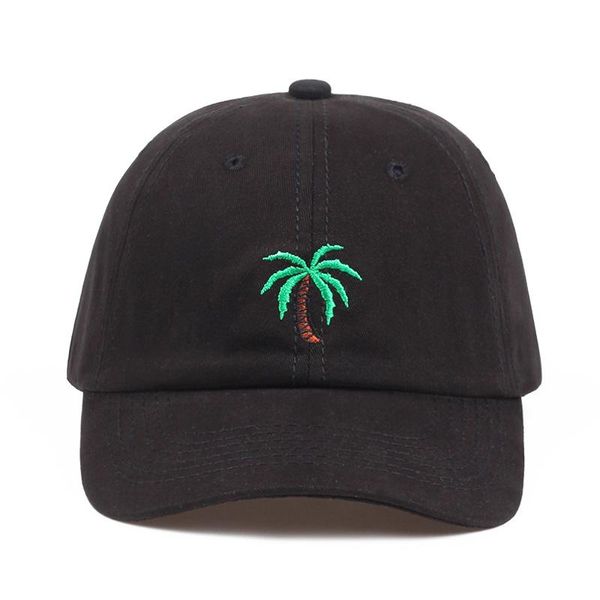 Yuvarlak Kapaklar Nakış Palmiye Ağaçları Kavisli Baba Şapkaları Bir Geziye Çıkın Beyzbol Şapkası Hindistan Cevizi Şapka Strapback Hip Hop Ayarlanabilir Top