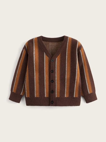 

toddler boys single breasted striped pattern cardigan she, Blue