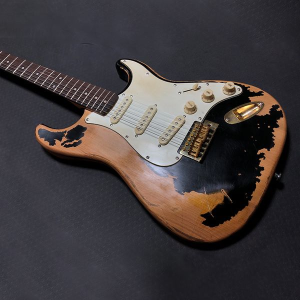 

custom heavy relic aged black one john mayer electric guitar alder body