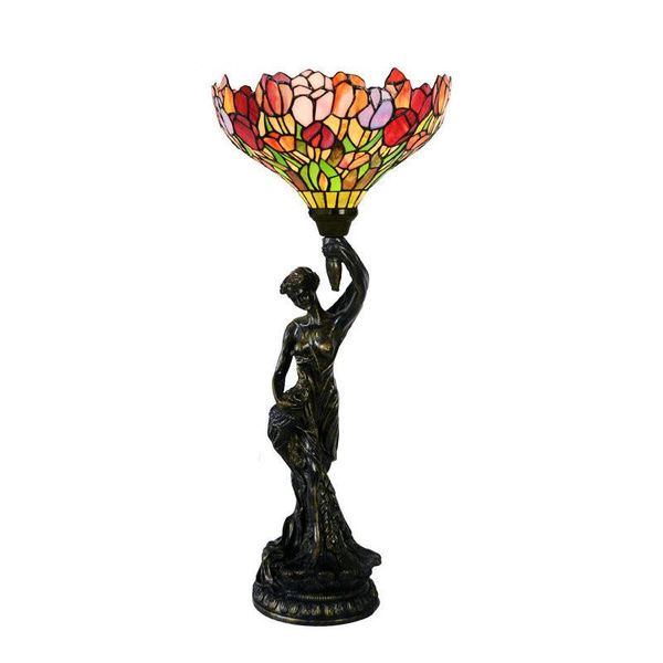 Lâmpadas de mesa Tiffany tulip lamp salão de salão hall de luxo decoração de casamento romântico Desk Light D42101HDTABLE