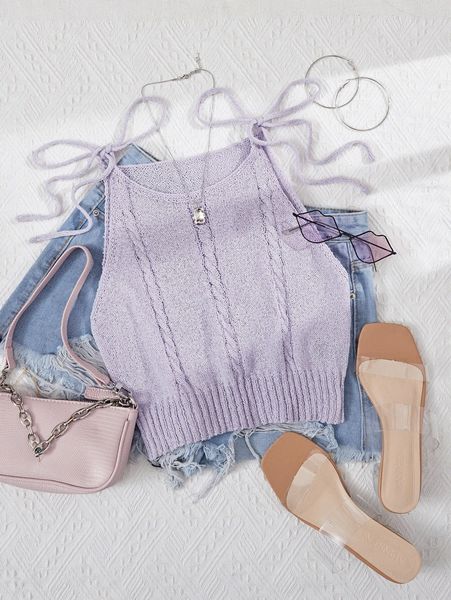 

knot shoulder cable knit j67k#, White;black