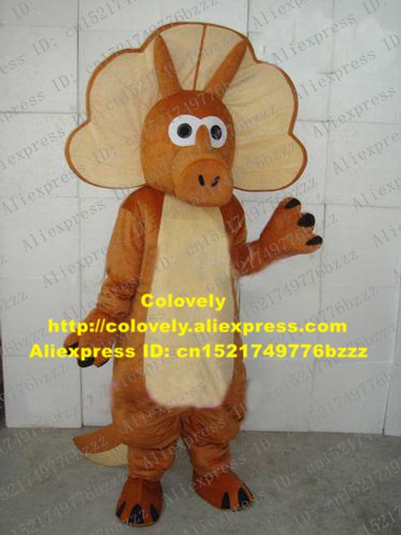 Mascot boneca traje fantasia marrom dinossauro triceratops mascote traje dino phytodinosauria com nariz longo grande orelhas longas tamanho adulto no.733 grátis