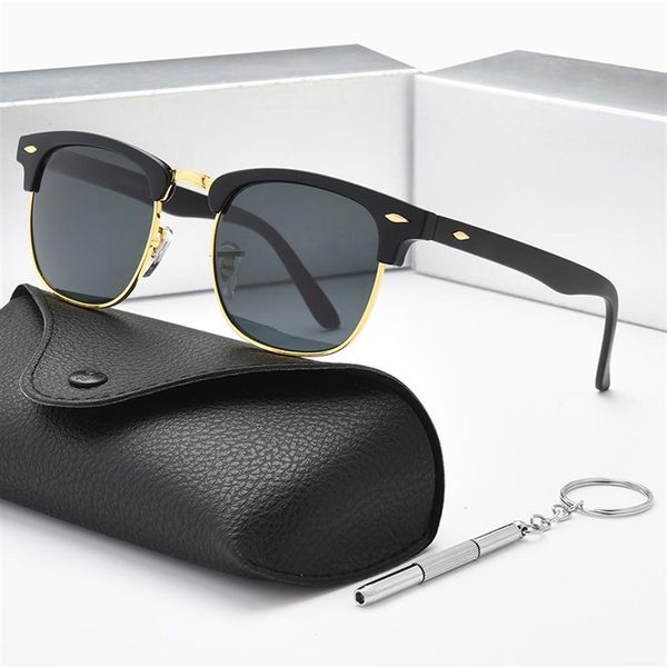 

luxury designer sunglasses inspired classic half frame horned semi-rimless mens womens fashion sunglasses polarized retro eyewear265y, White;black