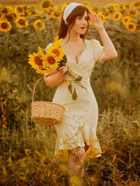 

miusol surplice neck puff sleeve fitted dress j3nn#, Black;gray