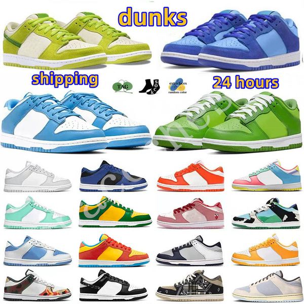 

with box running shoes designer green apple bule raspberry dunked unc dust green sail grey syracuse michigan strange love trainers men women