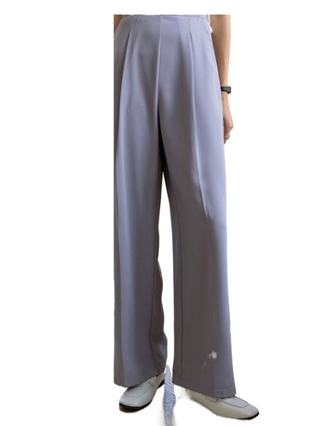 

dazy high waist fold pleated wide leg pants k5p4#, Black;white
