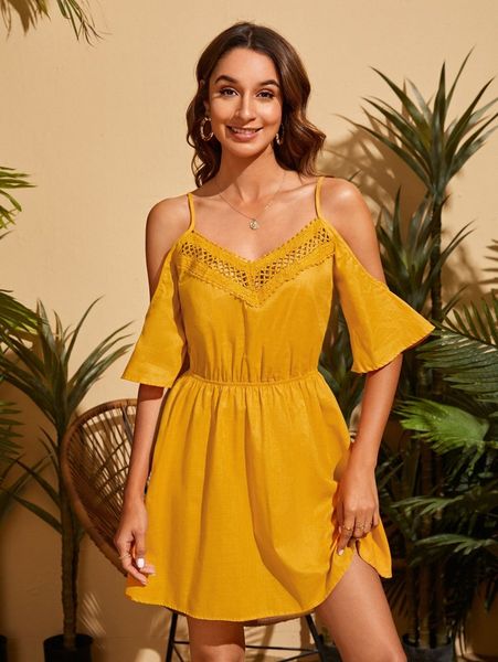 

cold shoulder cutout detail dress v5fp#, Black;gray