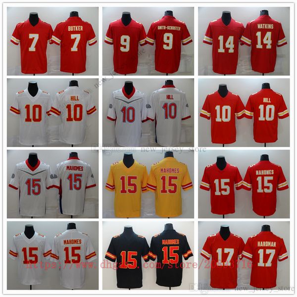 Movie College Football Wear Maglie cucite 15 PatrickMahomes 32 TyrannMathieu 10 TyreekHill 14 SammyWatkins 17 MecoleHardman Sport traspirante Uomo di alta qualità