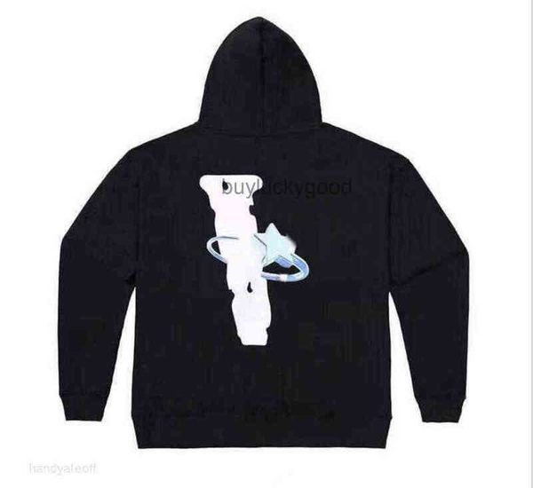 

fashion big v mens sweatshirts brands vlones hoodies womens streetwear pullover loose lovers clothing hoodie#s-xl j8ql, Black