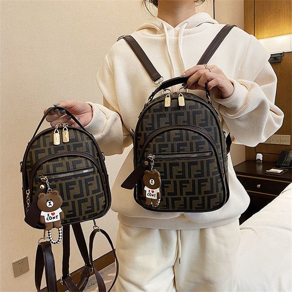 

64% off 2022 new designer bags dual purpose women's korean version versatile fashion ins super small lattice soft leather backpack wome