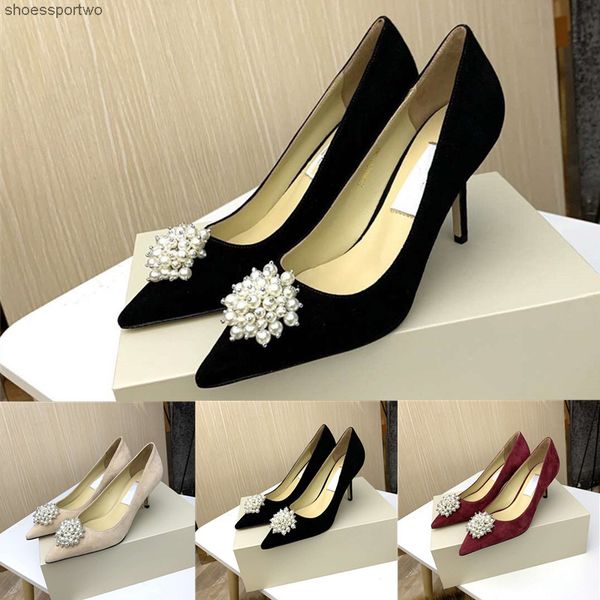 

r womens shoes high heels dress shoes ballet luxury red heel pearl sandals leather ladies work wedding party 35-42, Black