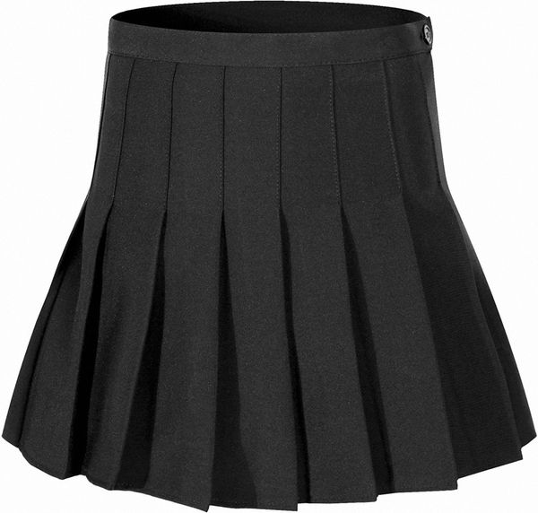 

girl`s short pleated school dresses for teen girls tennis scooters skirts 66fj#, Black
