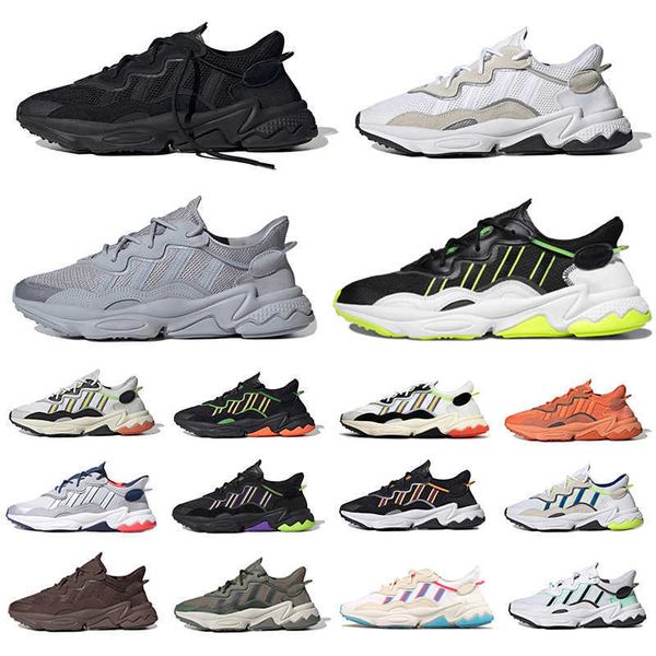 

triple black mesh ozweego mens running shoes solar yellow neon green king push t pride era pack cloud white bright bold orange men women
