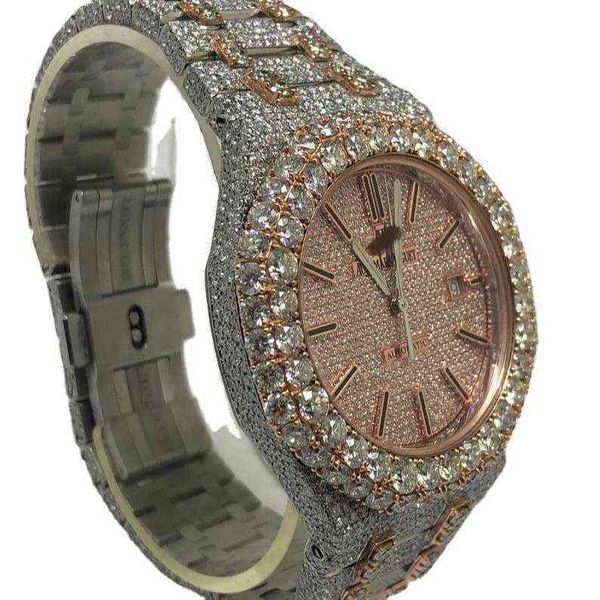 

custom moissanite jewelry personality hip hop watch vs diamond mechanical modern ice, Slivery;brown