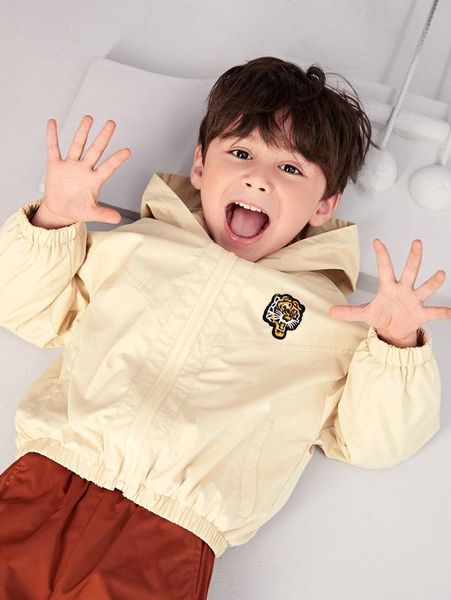 

toddler boys tiger print zip up jacket she, Blue;gray