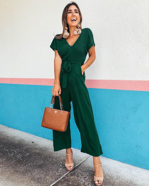 

summer short sleeved v-neck jumpsuit temperament casual wear, Black;white