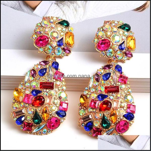 

charm za colorf crystals drop earrings wholeslae fine jewelry accessories for women fashion trend rhinestone earring delivery 2021 nan dhxqw, Golden