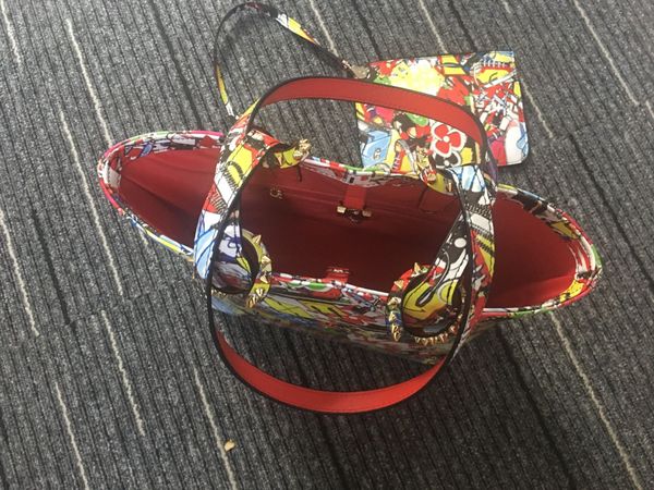 

2022 women luxurys composite bags platfor doodling designer handbags totes composite redbottoms handbag genuine leather purse shoulder bag