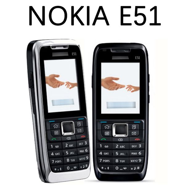 Оригинальный Nokia E51 Поддержите арабскую российскую клавиатуру одно основную бар GSM 2,0 дюйма отремонтированный мобильный телефон