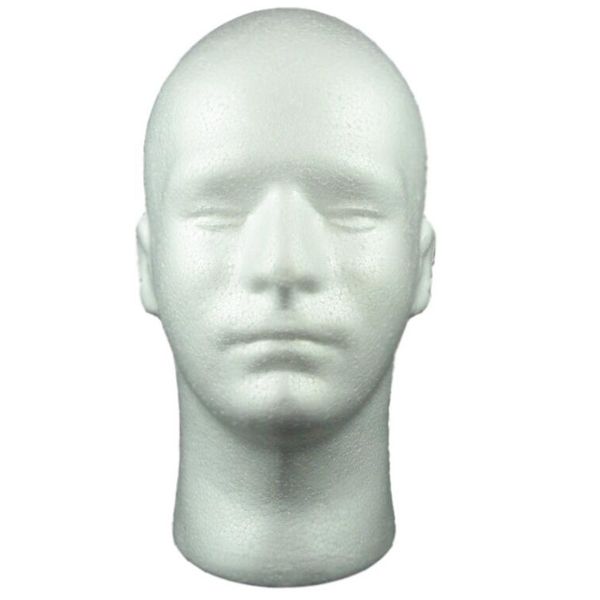 

foam head practical mannequin dummy head female model hat wig glasses convenient prop display to practice hair, White