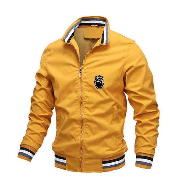 

2022 jacket men casual baseball jacket spring autumn fashion slim fit men jacket v-neck jackets brand casual coats t220816, Black;brown