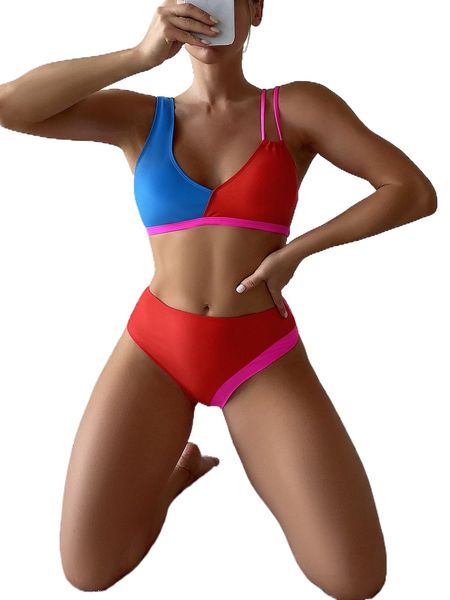 

colorblock cut-out bikini swimsuit m3nu#, White;black