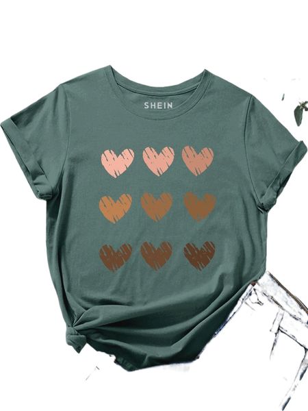 

heart print tee w28z#, White