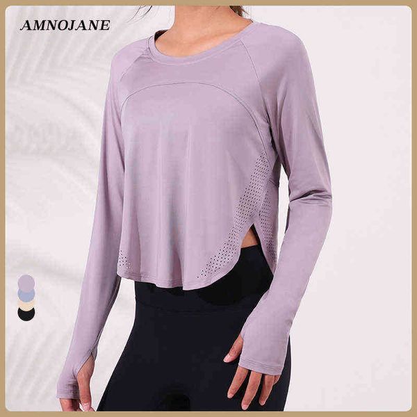 

women long sleeve running training t shirt sports flowing tee lightweight soft shirts t shirt loose breathable with sleeves t220725, White;red